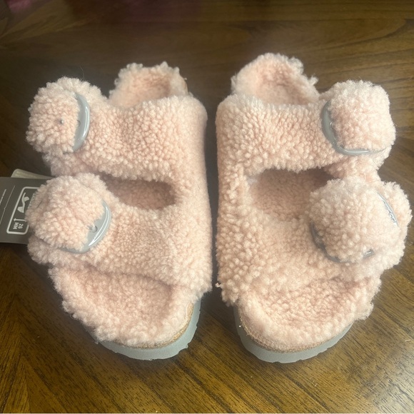Birkenstock Papillio Arizona Big Buckle Shearling Crystal Womens Sz 40 Rose NEW - Picture 5 of 10